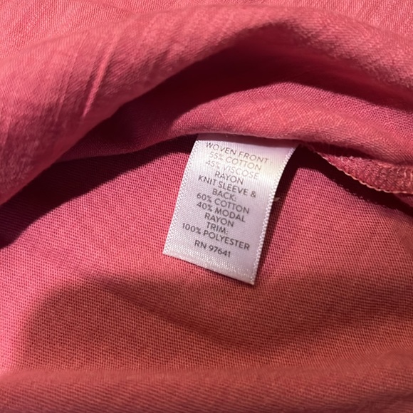 Jjill Long Sleeve Embroidered Front Peasant Top. XS. Cotton/modal . EUC - Picture 5 of 6